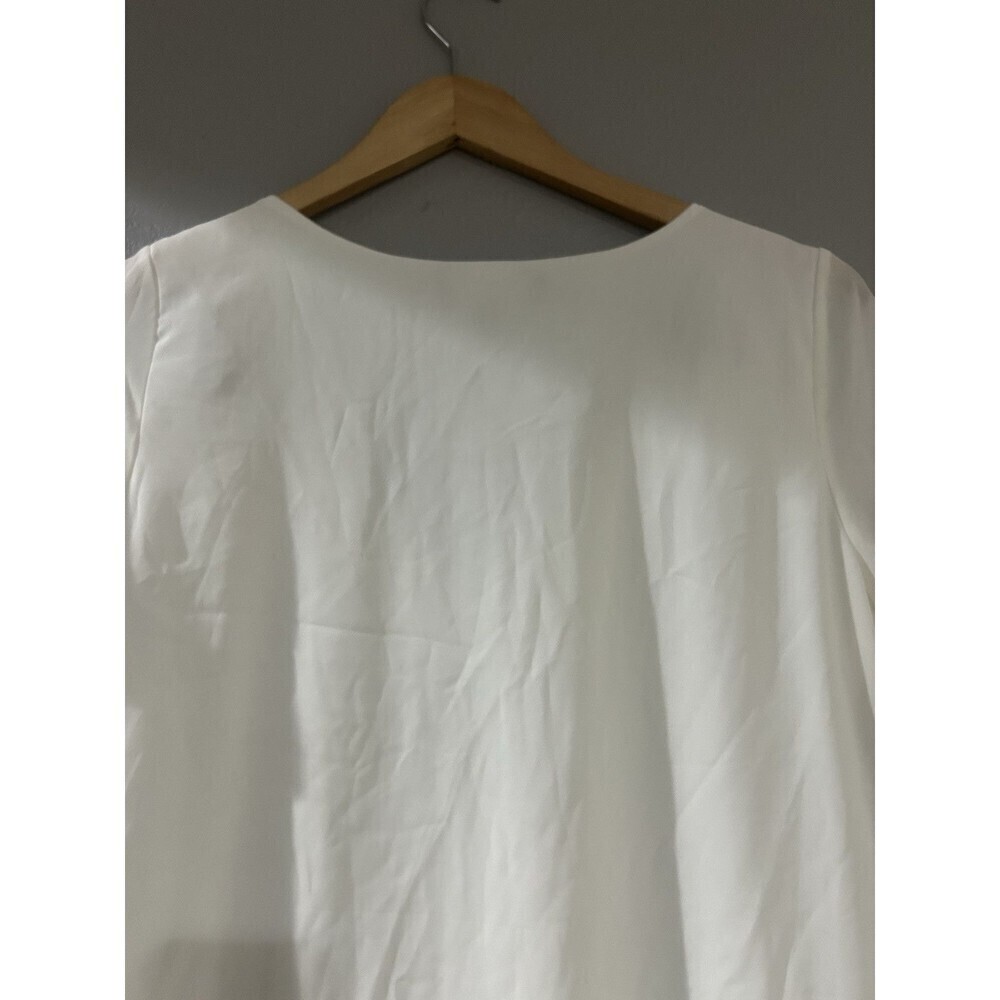 Lulus Freestyle Shift Dress Off White Short Sleeve Vneck Dress Size M - Picture 7 of 14